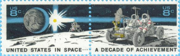 Pareja de sellos de los EE.UU. en honor al Apollo XV.